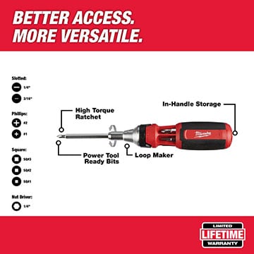 9-in-1 Square Drive Ratcheting Multi-bit Driver